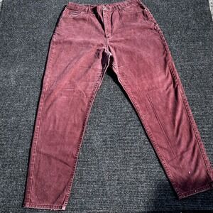 Vintage 90's Riders Denim Jeans Burgundy High Waist‎ Relaxed Fit Womens Size 18L